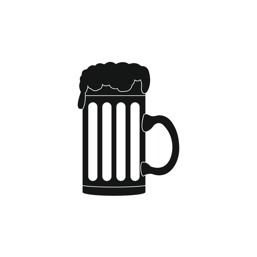 taza de icono de cerveza, estilo simple vector