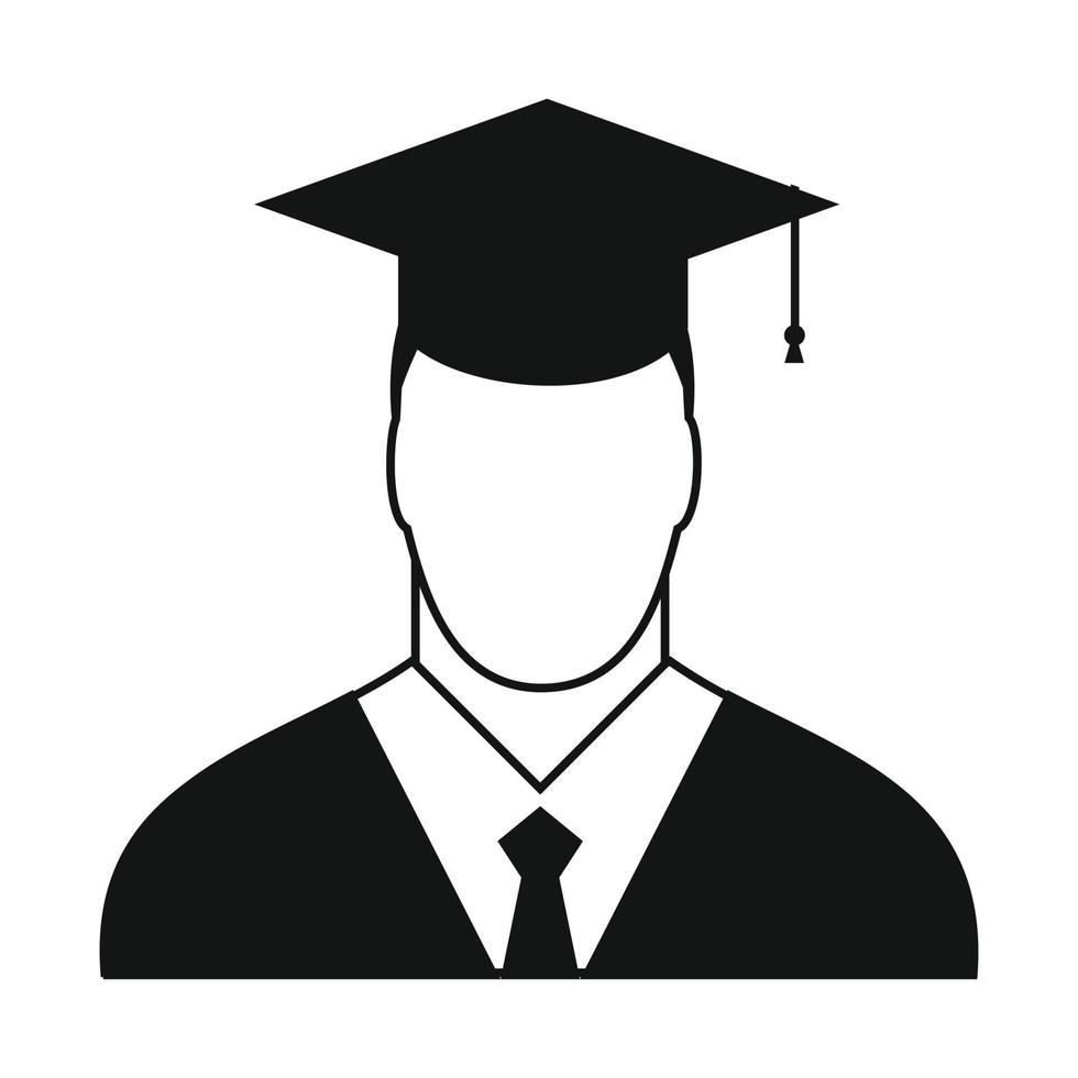 Graduate simple icon vector