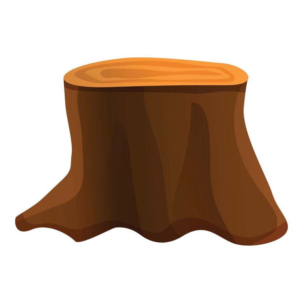 Big tree stump icon, cartoon style vector