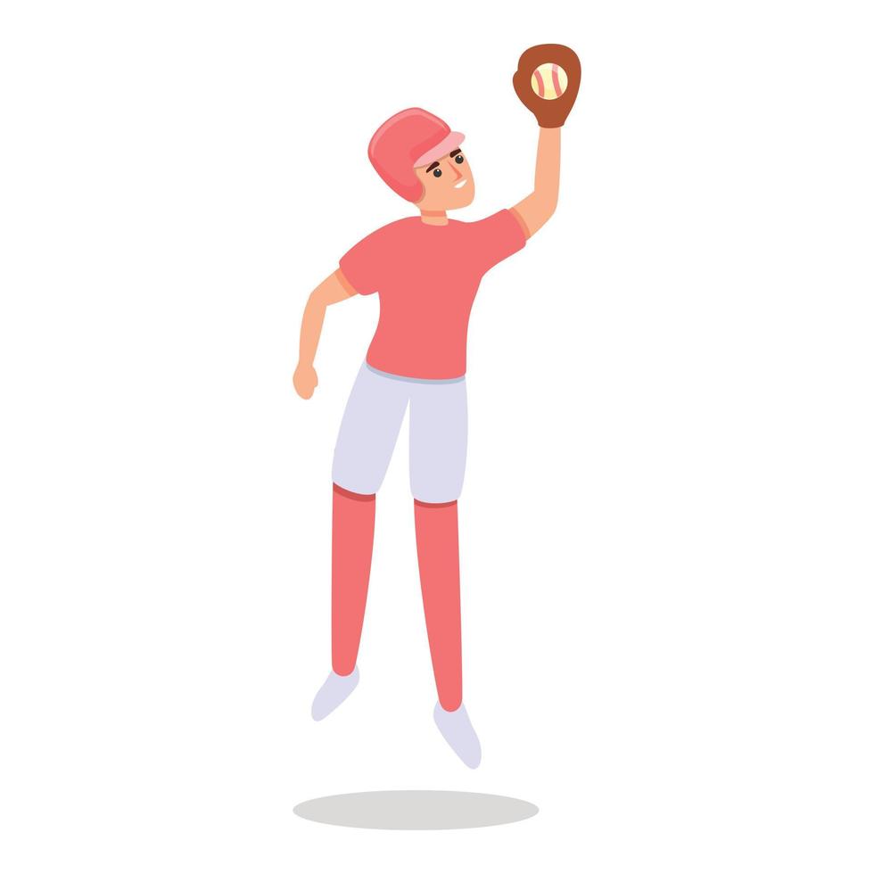 icono de jugador jugando béisbol, estilo de dibujos animados vector