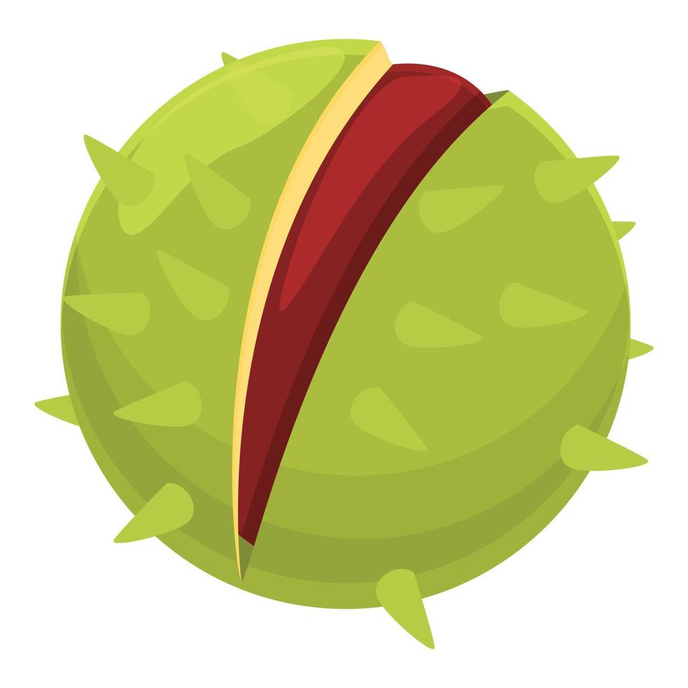 Horse chestnut icon, cartoon style vector