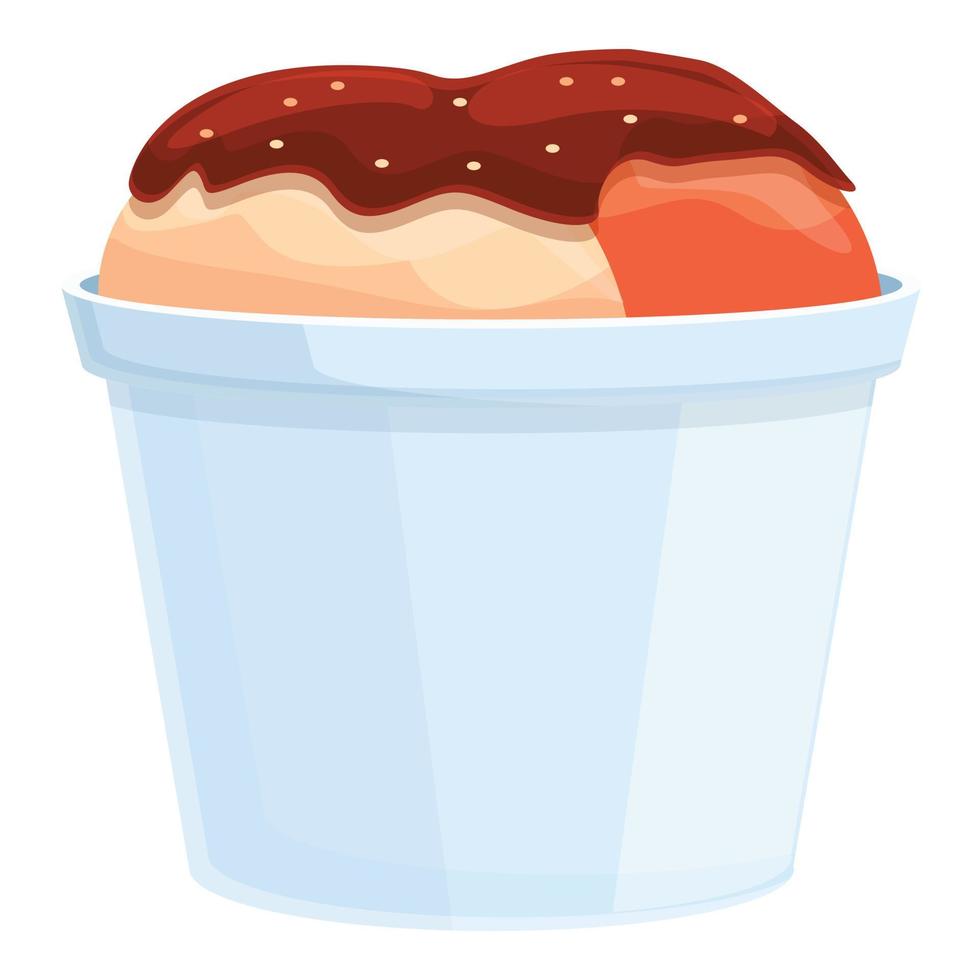 Large ice cream icon, cartoon style vector