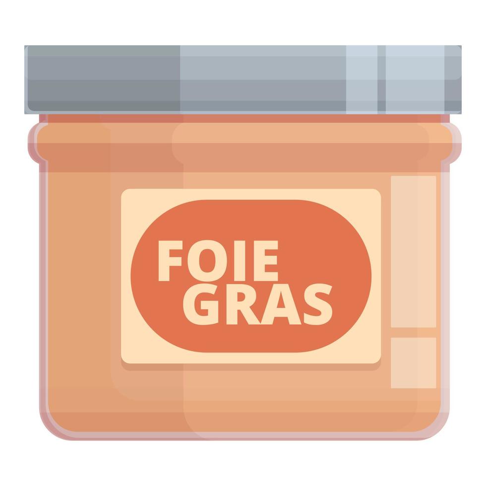 vector de dibujos animados de icono de tarro de foie gras. comida de pato