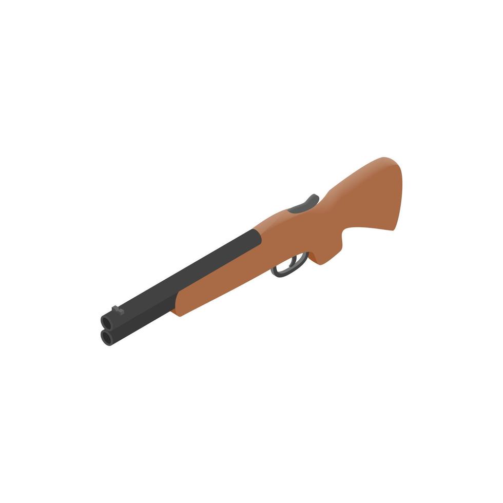Hunting shotgun isometric 3d icon vector