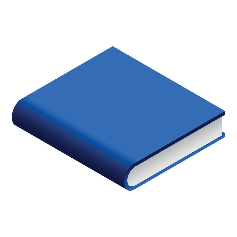 icono de libro azul, estilo isométrico vector