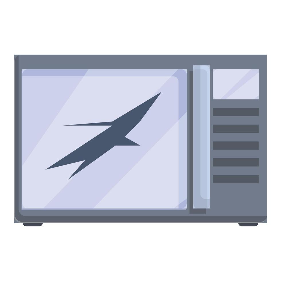 Broken microwave icon, cartoon style vector