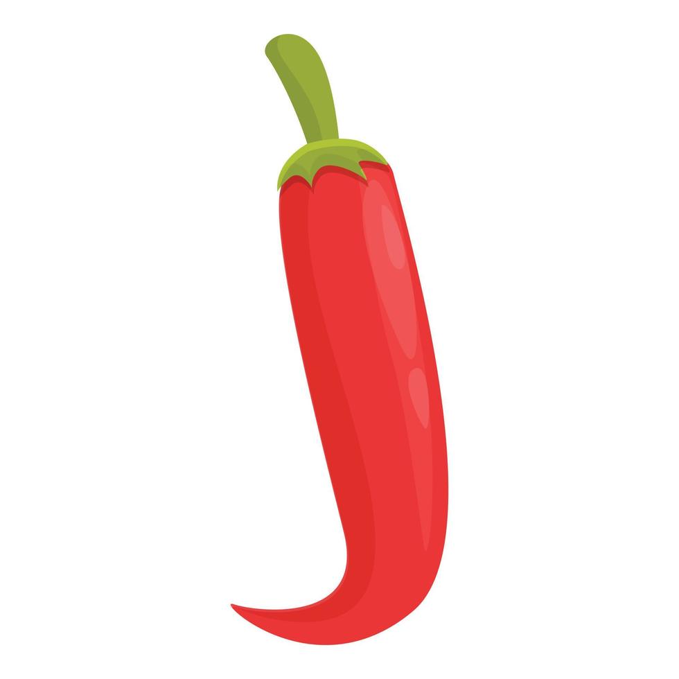 icono de chile rojo picante, estilo de dibujos animados vector