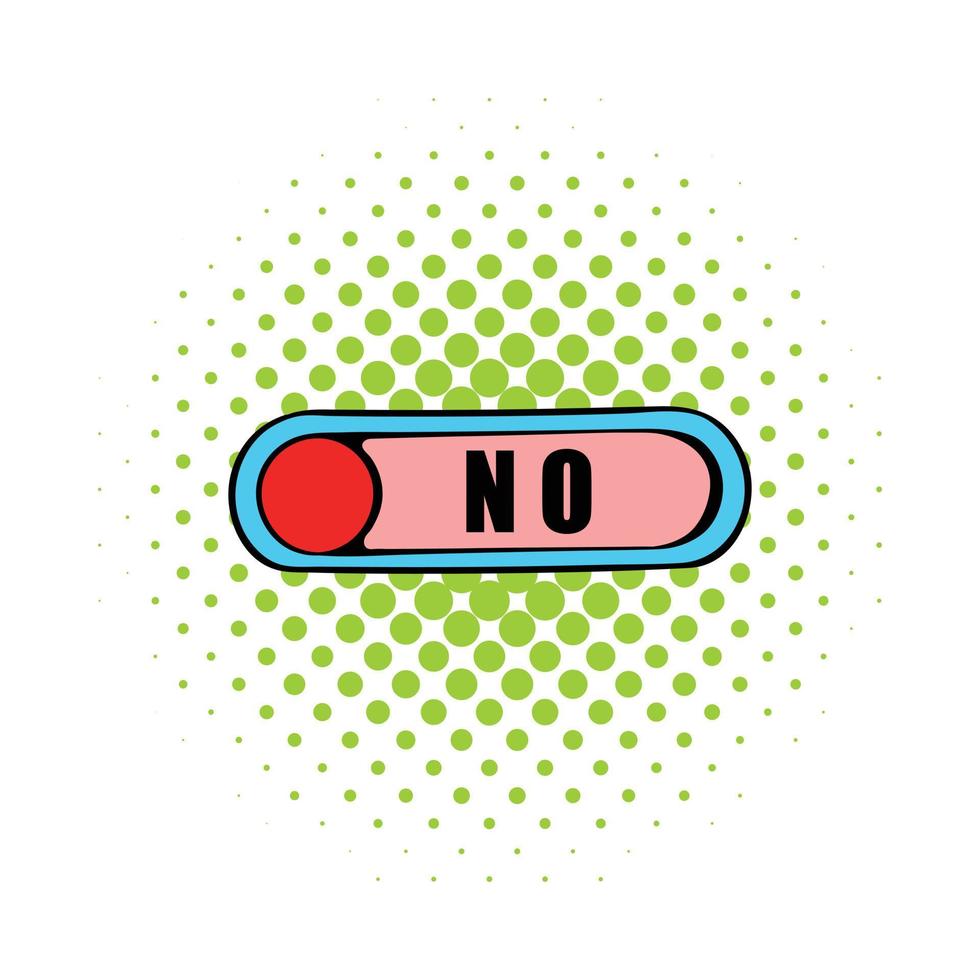 Toggle switch in No position icon, comics style vector