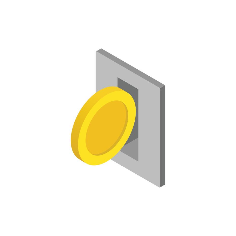 Parking fees icon, isometric 3d style vector