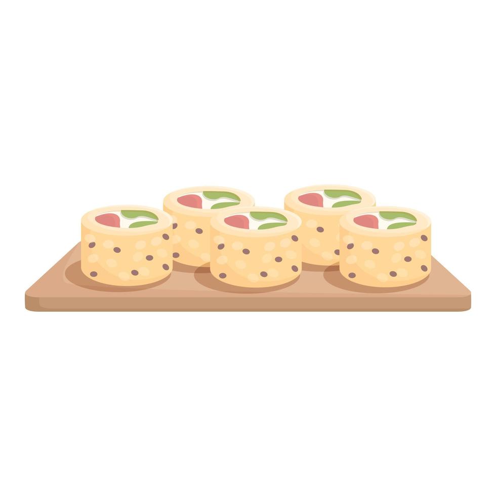 Sushi roll icon cartoon vector. Japanese food vector