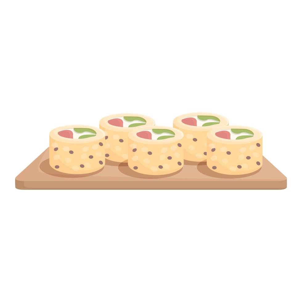 vector de dibujos animados de icono de rollo de sushi. comida japonesa