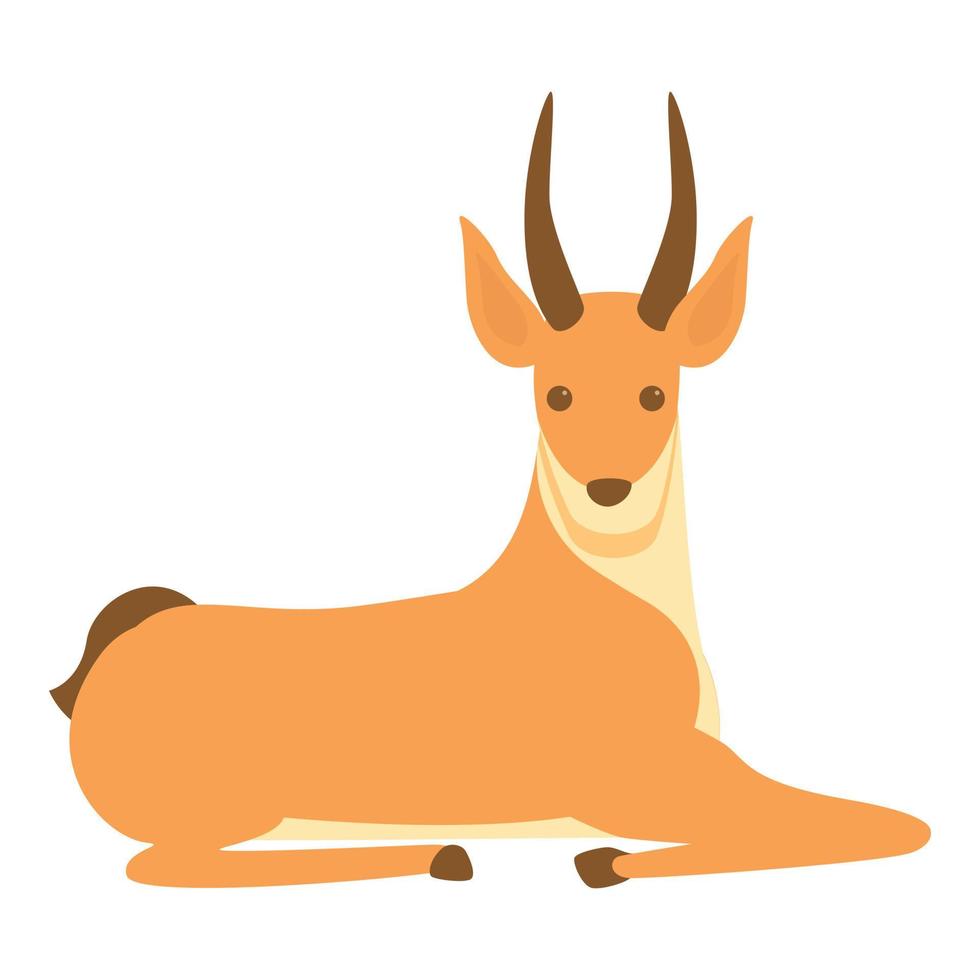 Sitting gazelle icon, cartoon style vector