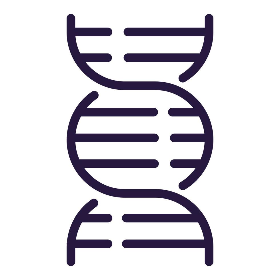 vector de contorno de icono de ADN sano. laboratorio genetico