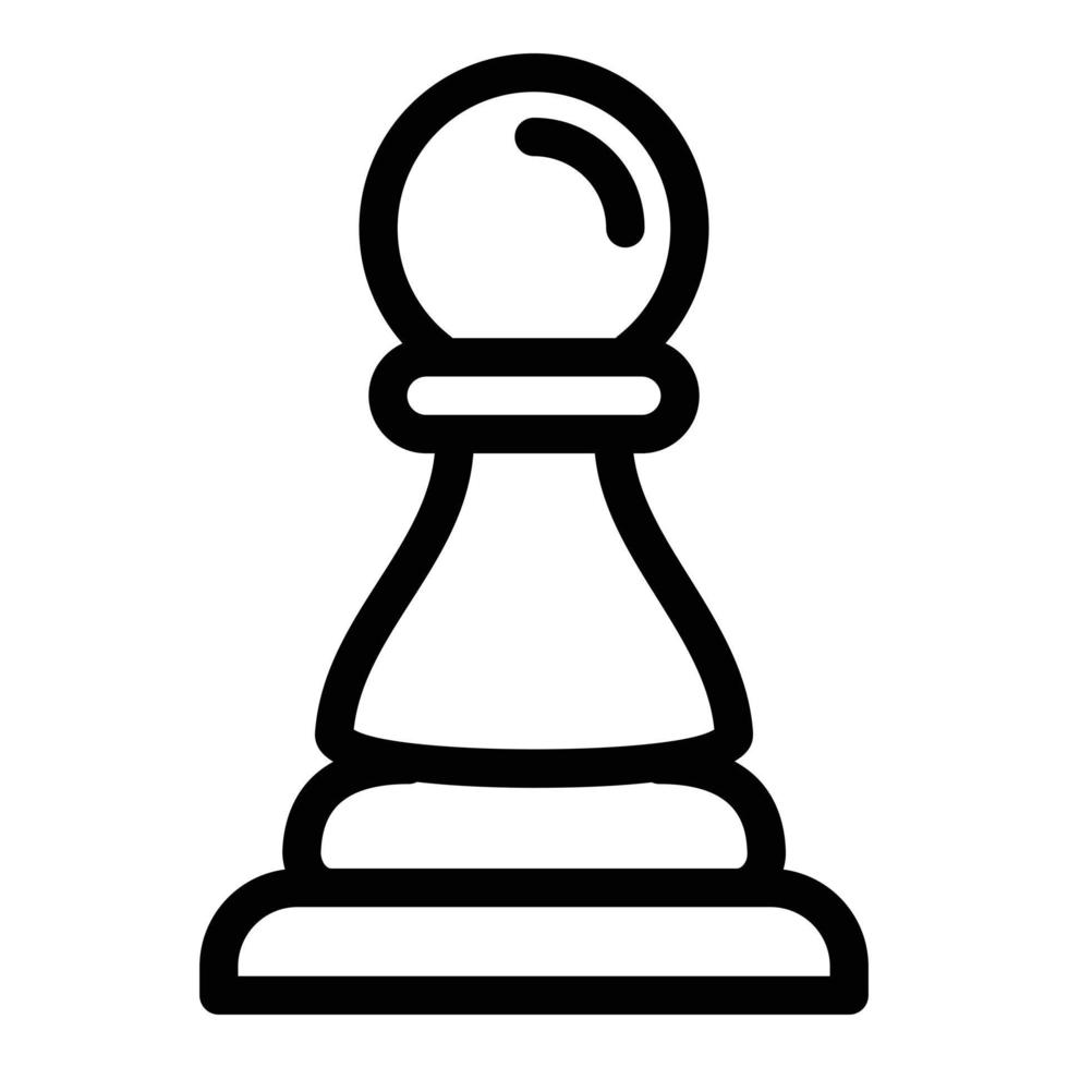 Black pawn icon, outline style vector