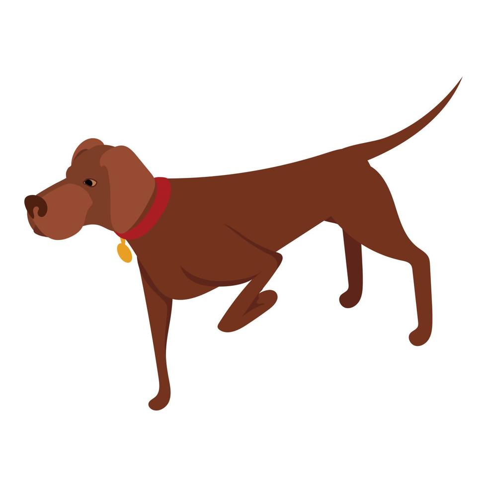 Hunting dog icon, isometric style vector