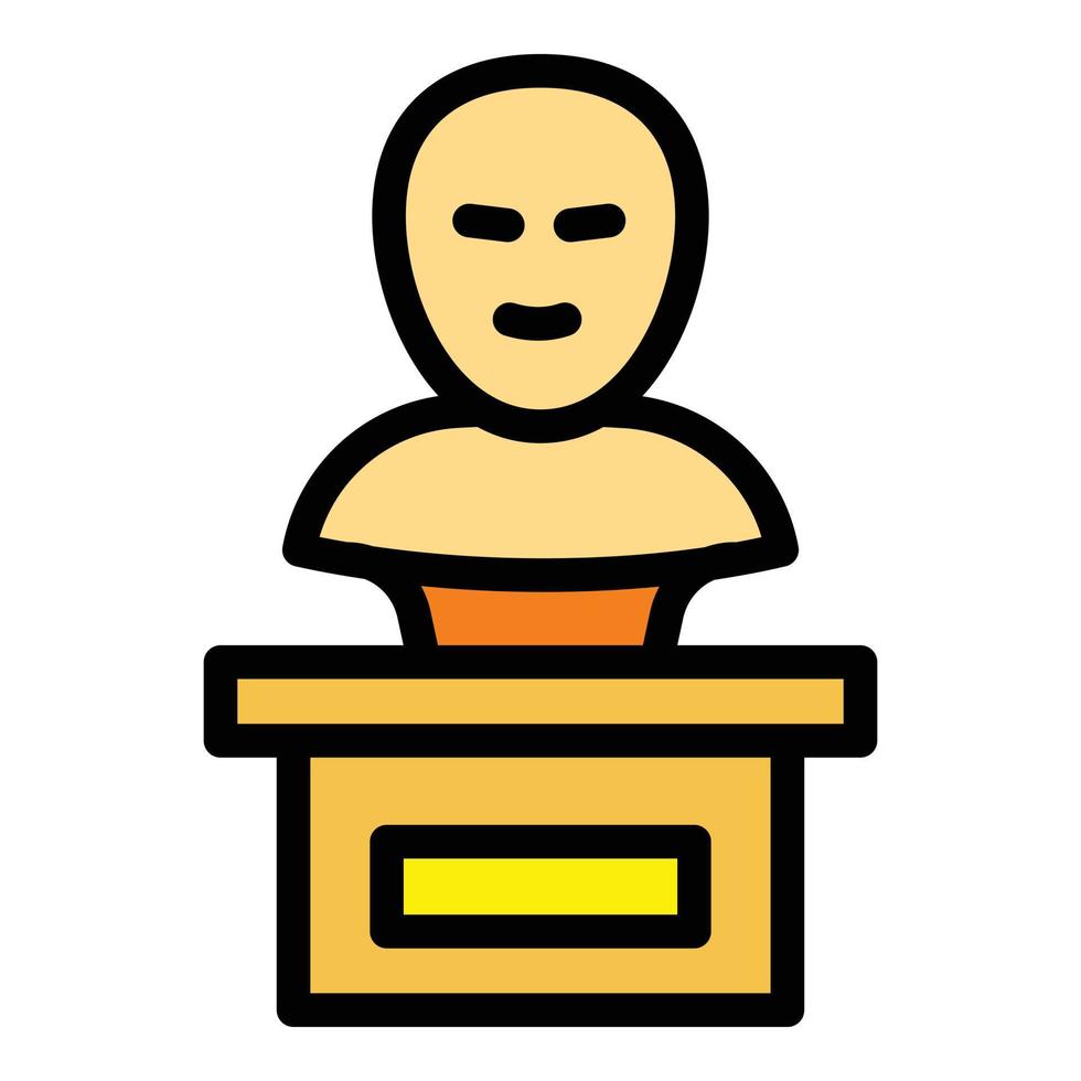 icono de busto antiguo, estilo de esquema vector