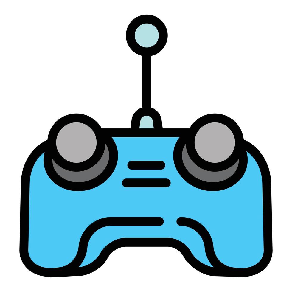 icono de dron de control remoto, estilo de esquema vector