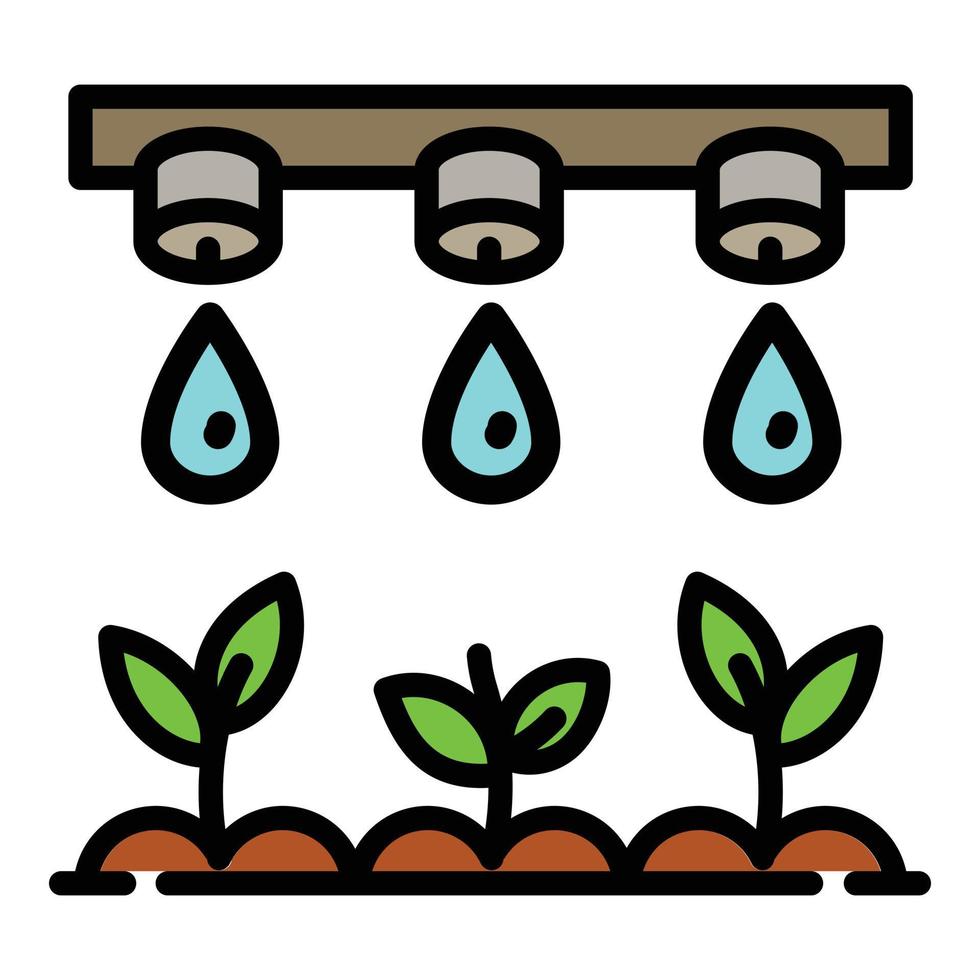 Smart drop irrigation icon, outline style vector