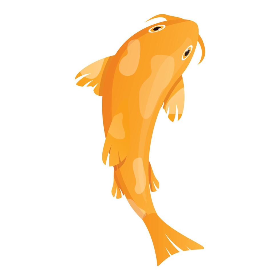 icono de pez dorado koi, estilo de dibujos animados vector