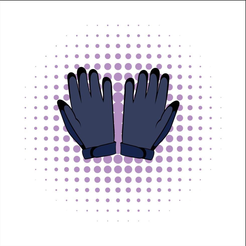 guantes comics icono vector