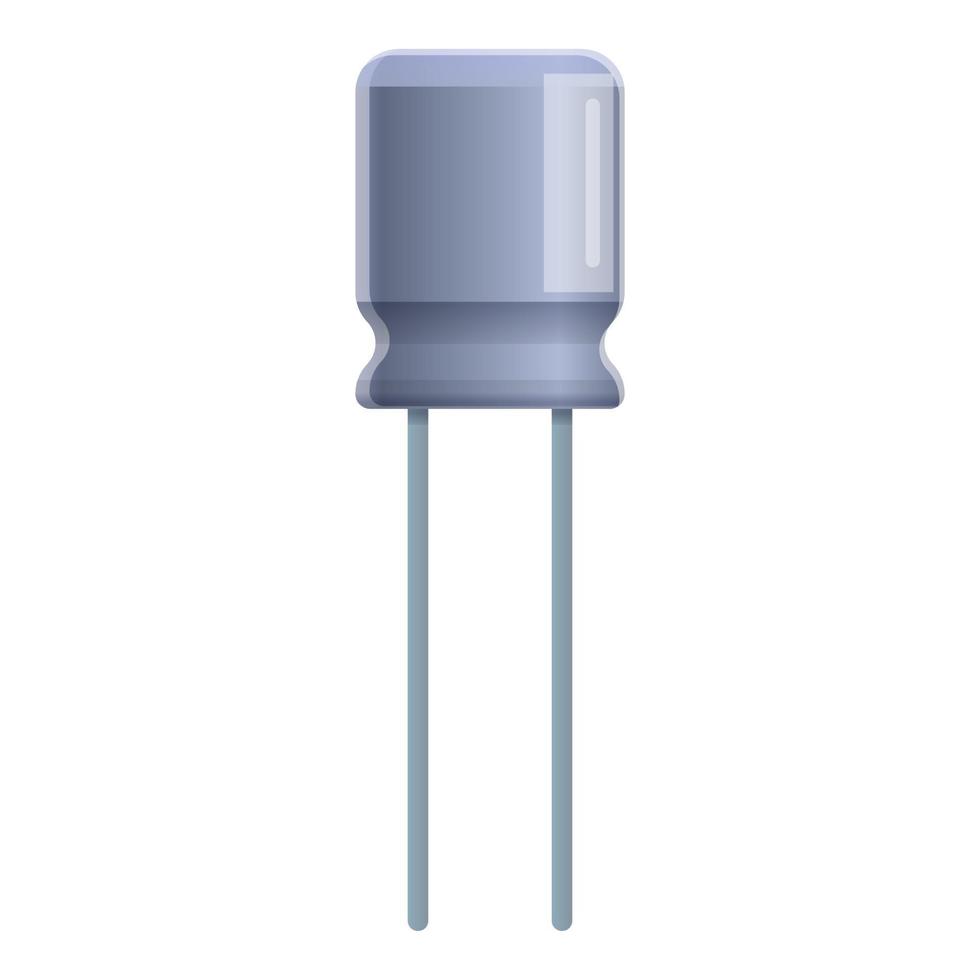 Steel capacitor icon, cartoon style vector