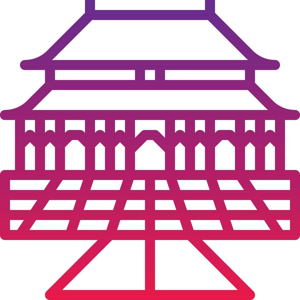 forbidden city travel place antique china - gradient icon vector