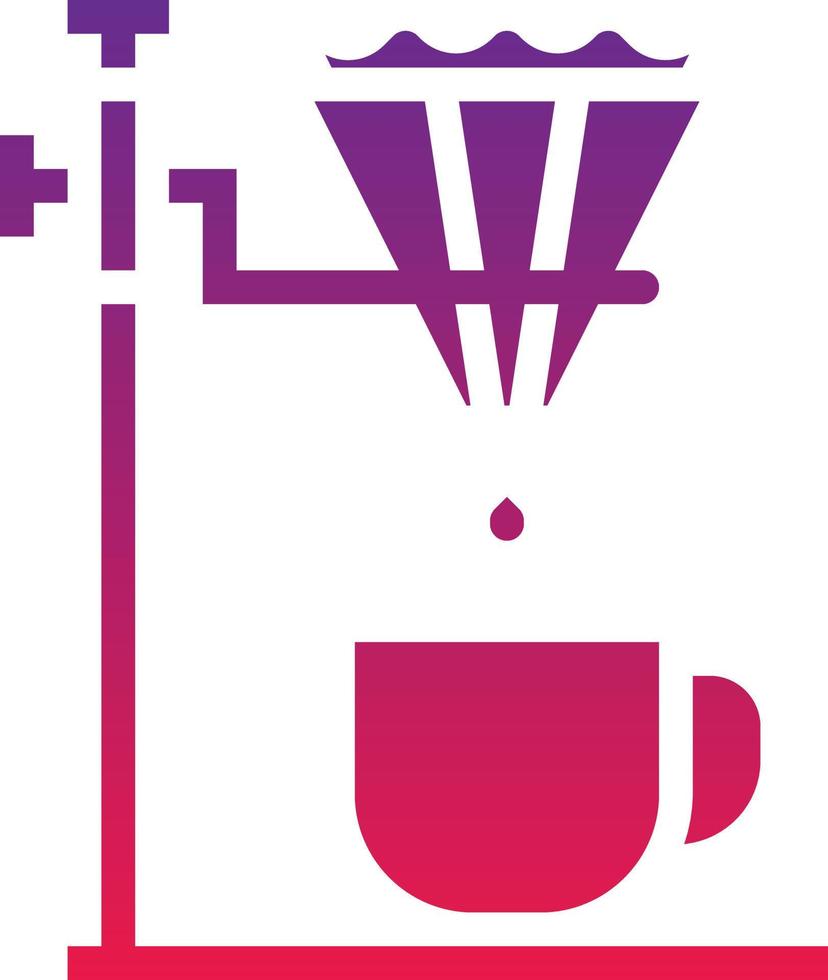 drip coffee cafe restaurant - solid gradient icon vector