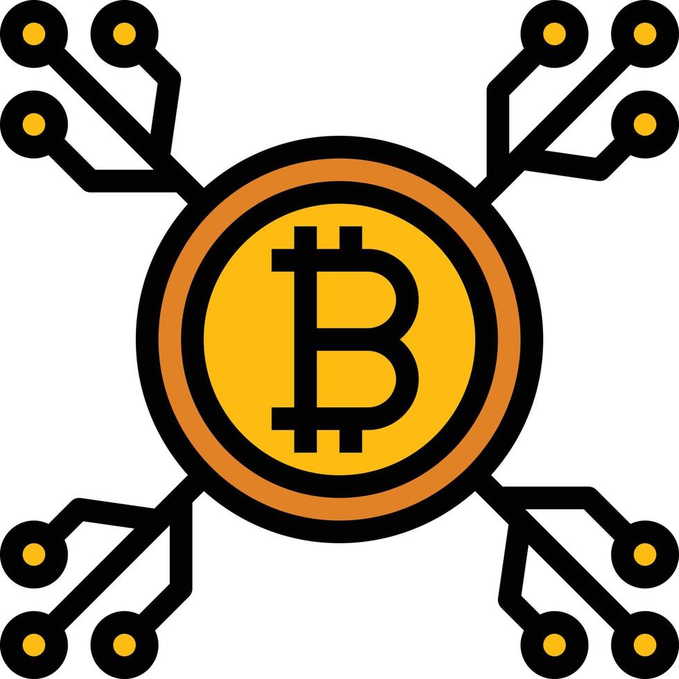 cryptocurrency investment digital bitcoin pocket - filled outline icon vector