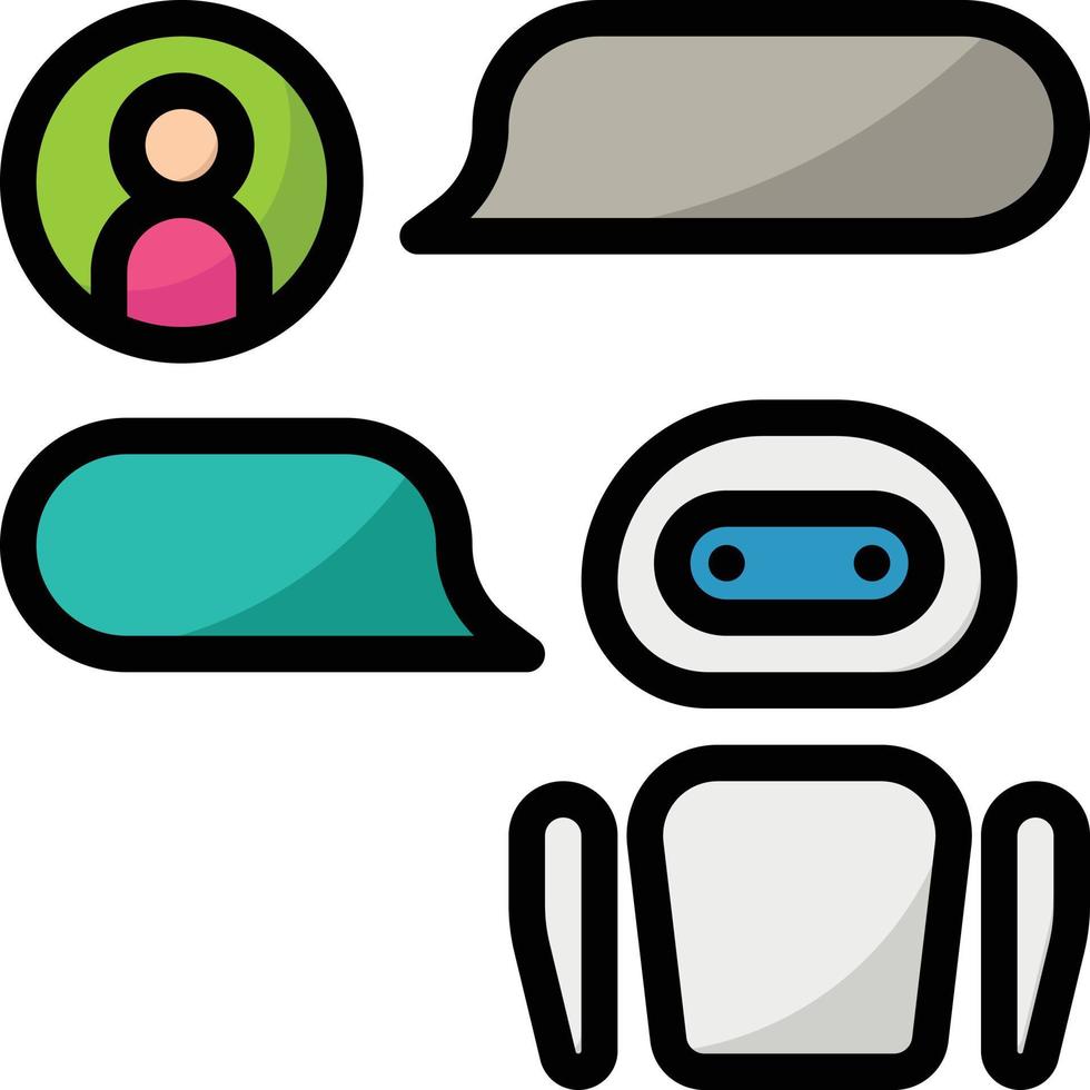 chatbot message ai artificial intelligence - filled outline icon vector