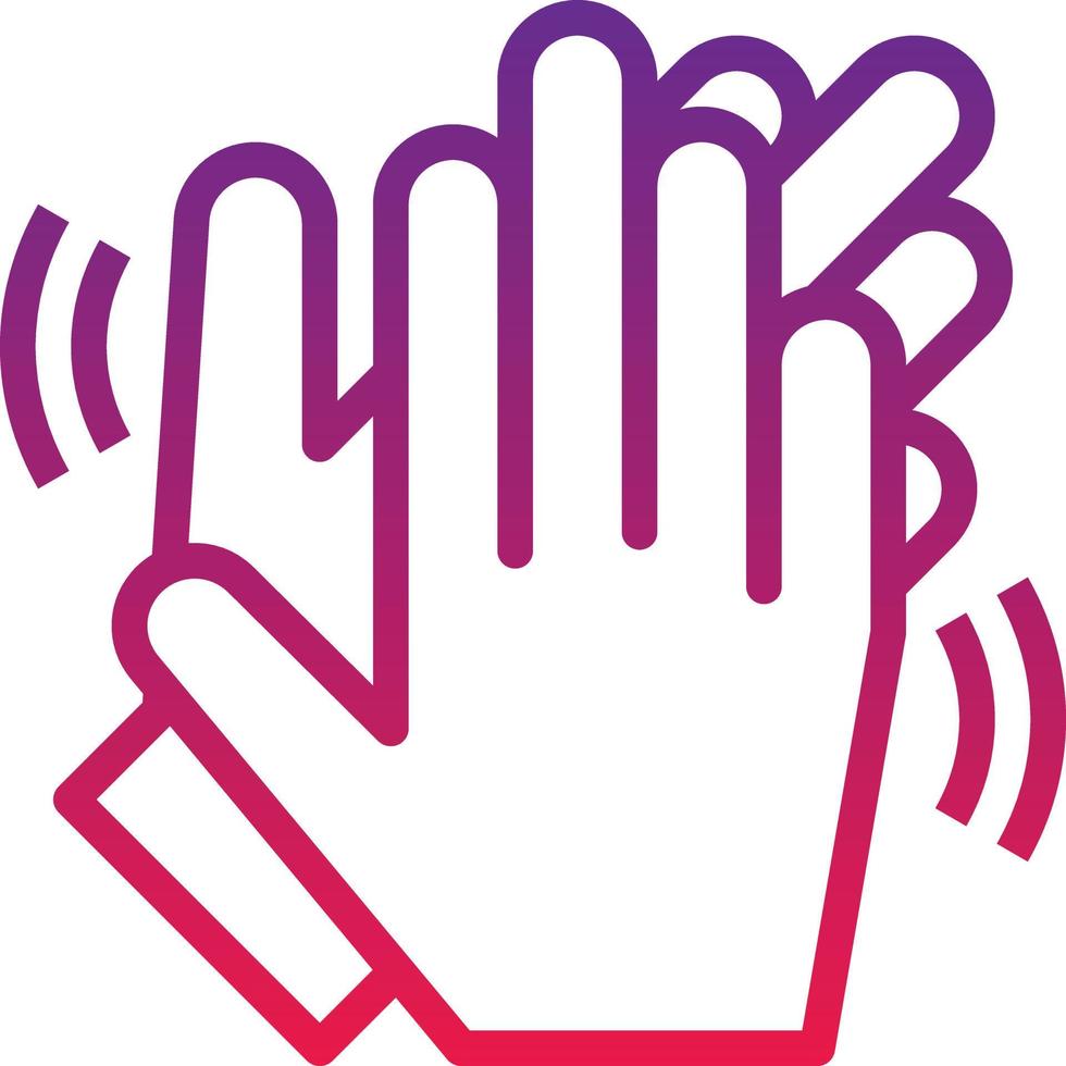 clap hand music musical instrument - gradient icon vector