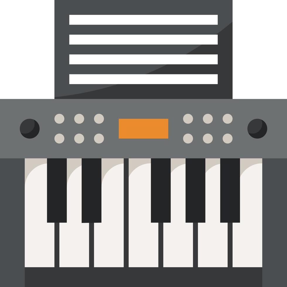 teclado musical música electone - icono plano vector