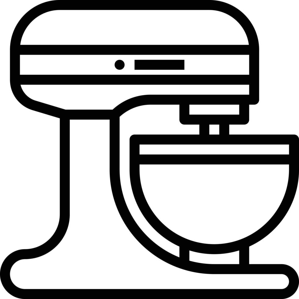 mixer cook bakery dough kitchen - outline icon vector