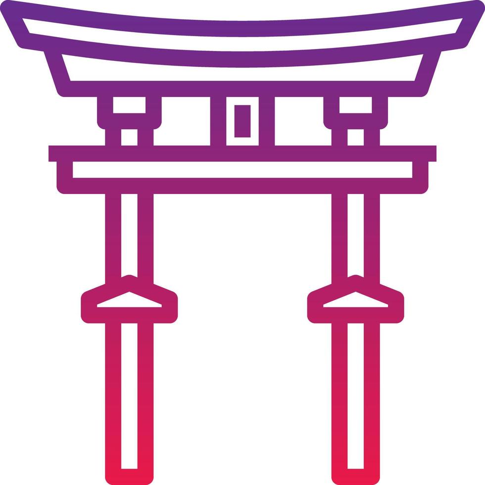 torii gate japan landmark temple gate - gradient icon vector