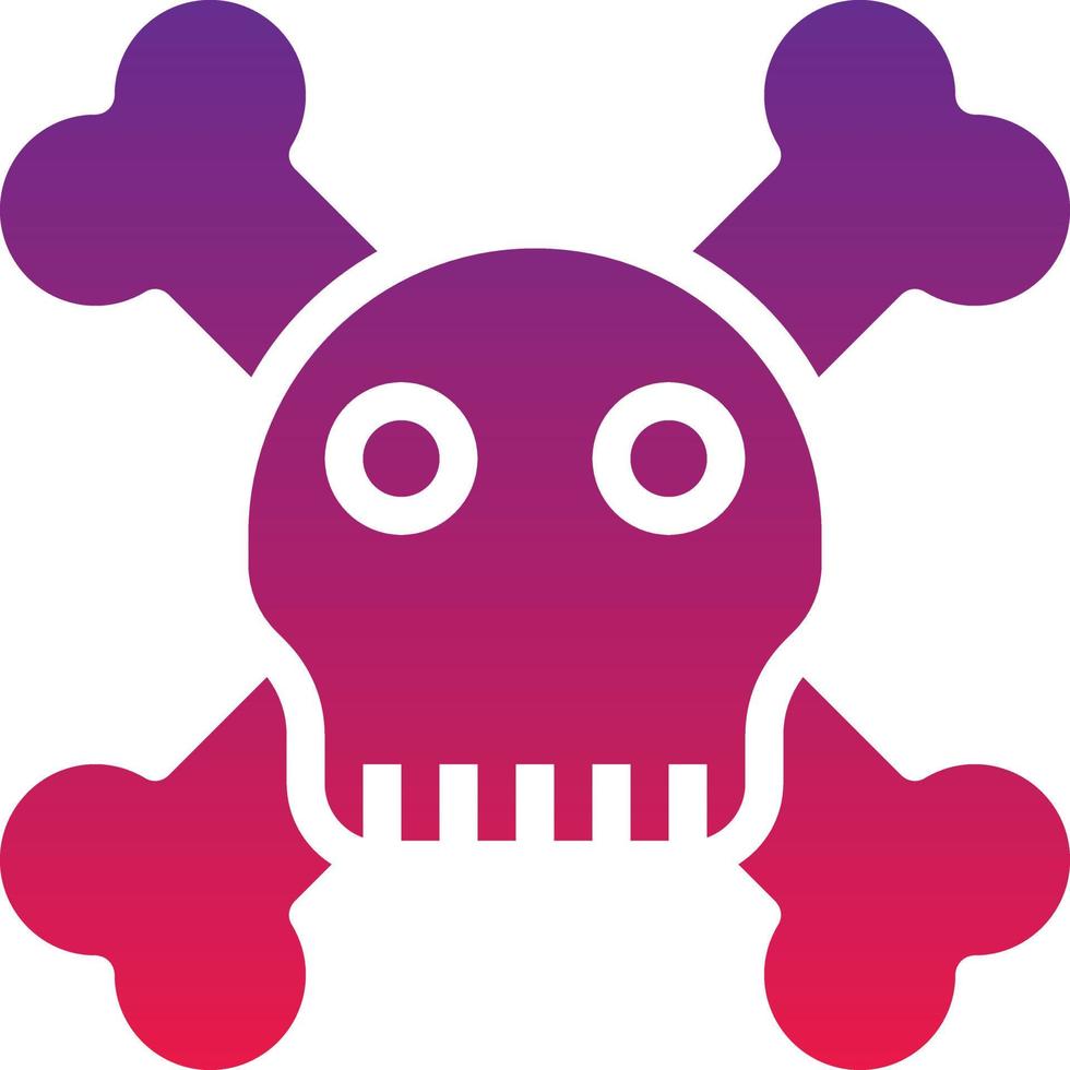 bone skeleton skull danger halloween - solid gradient icon vector