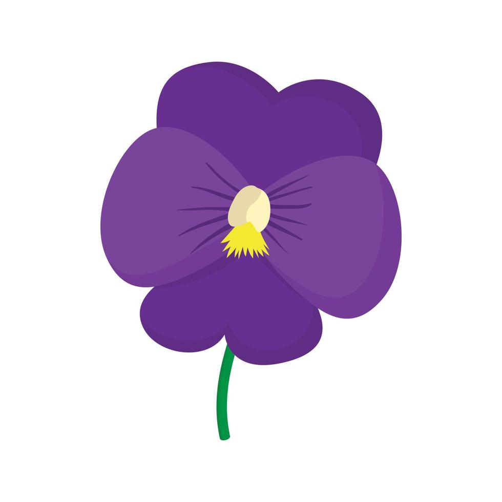 Violet icon, cartoon style vector