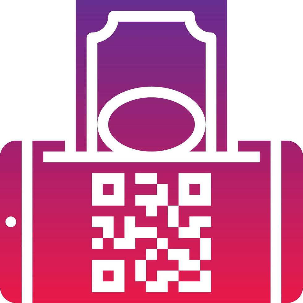 mobile payment qr code payment cash banking - solid gradient icon vector