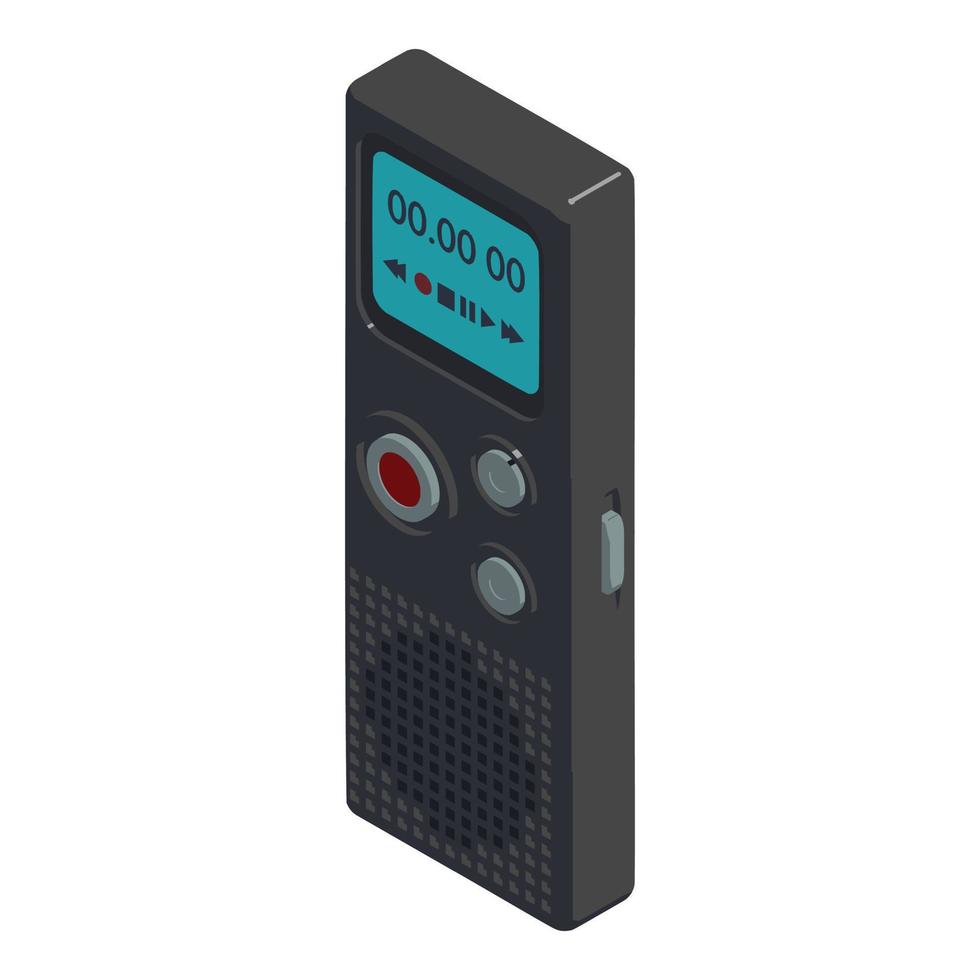 Dictaphone icon, isometric style vector