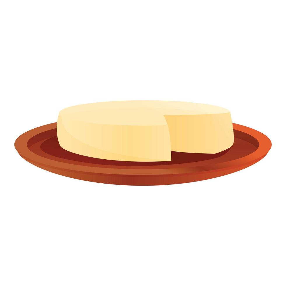 Greece cheese icon, cartoon style vector