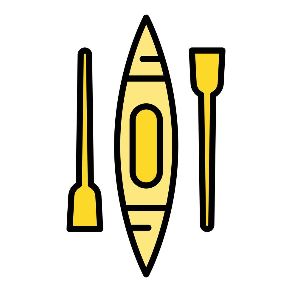 Canoe icon outline vector. Paddle boat vector