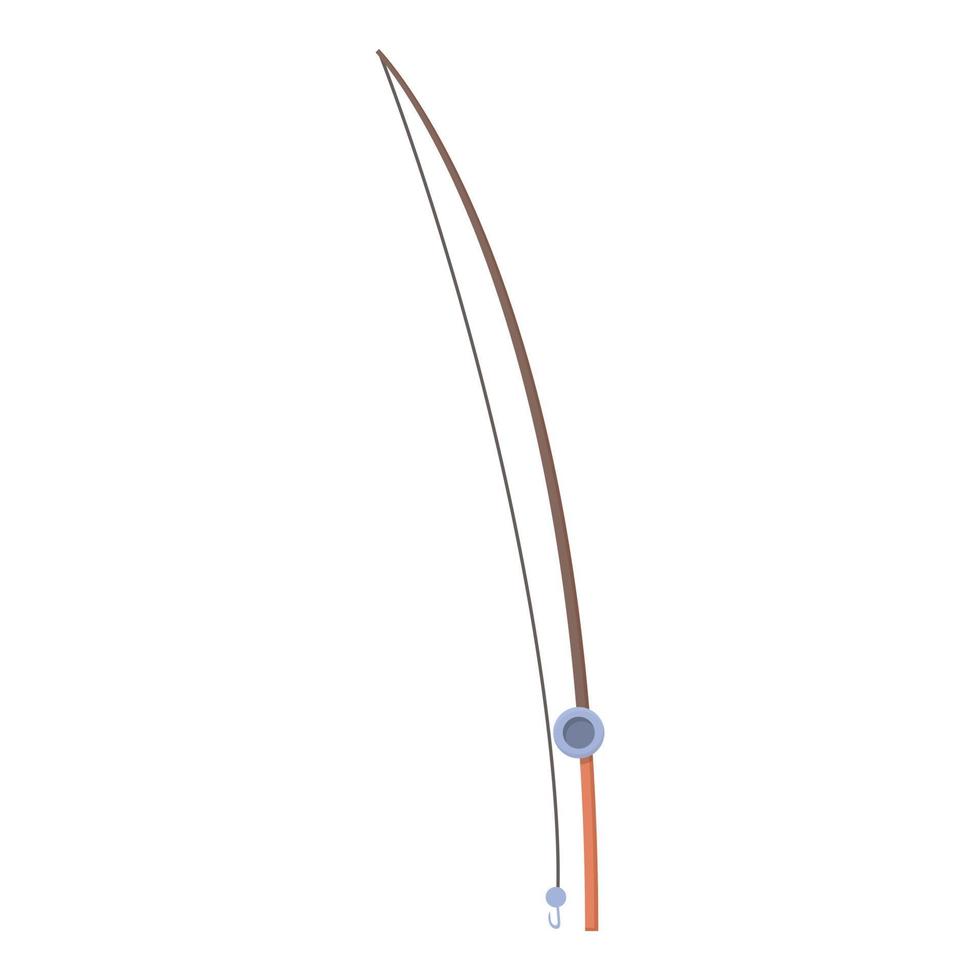 Fishing rod icon cartoon vector. Reel hook vector