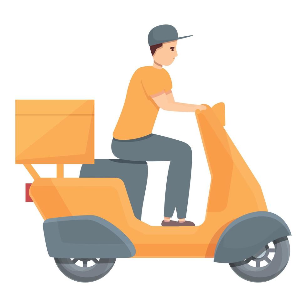 Courier smartphone icon cartoon vector. Scooter delivery vector