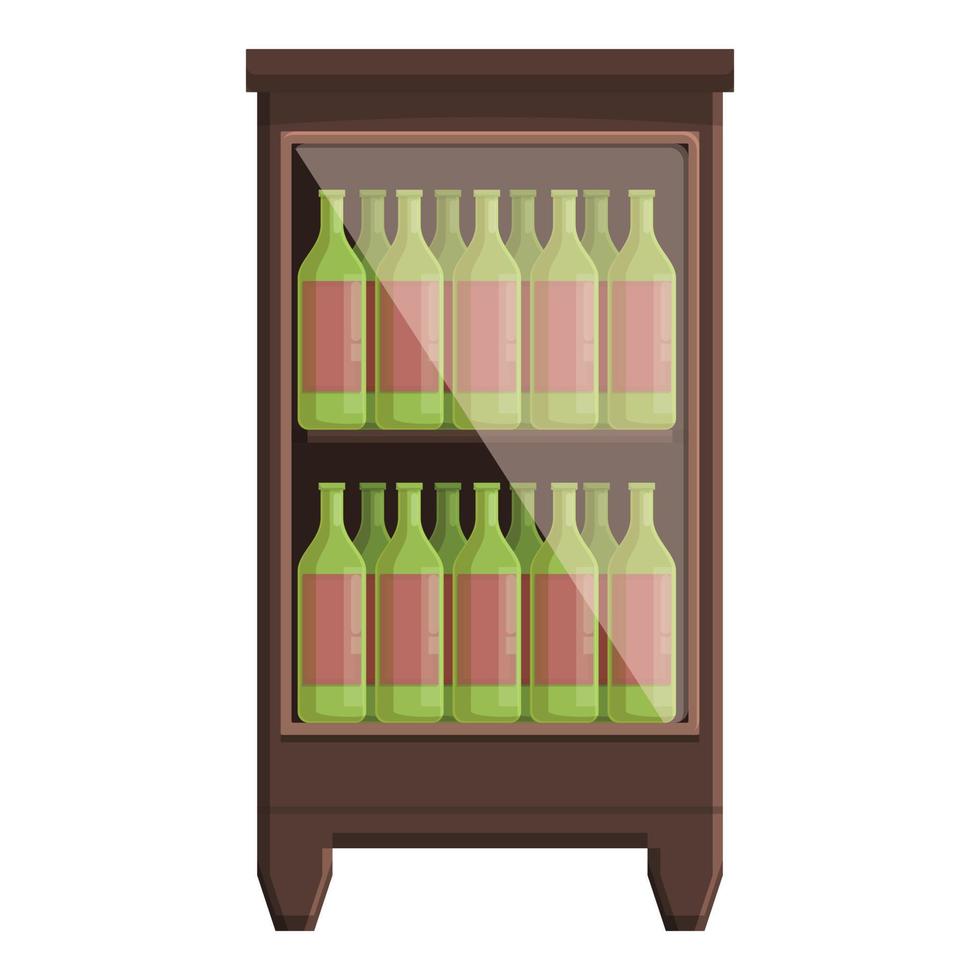 Interior wine cabinet icon cartoon vector. Cabinet wine vector