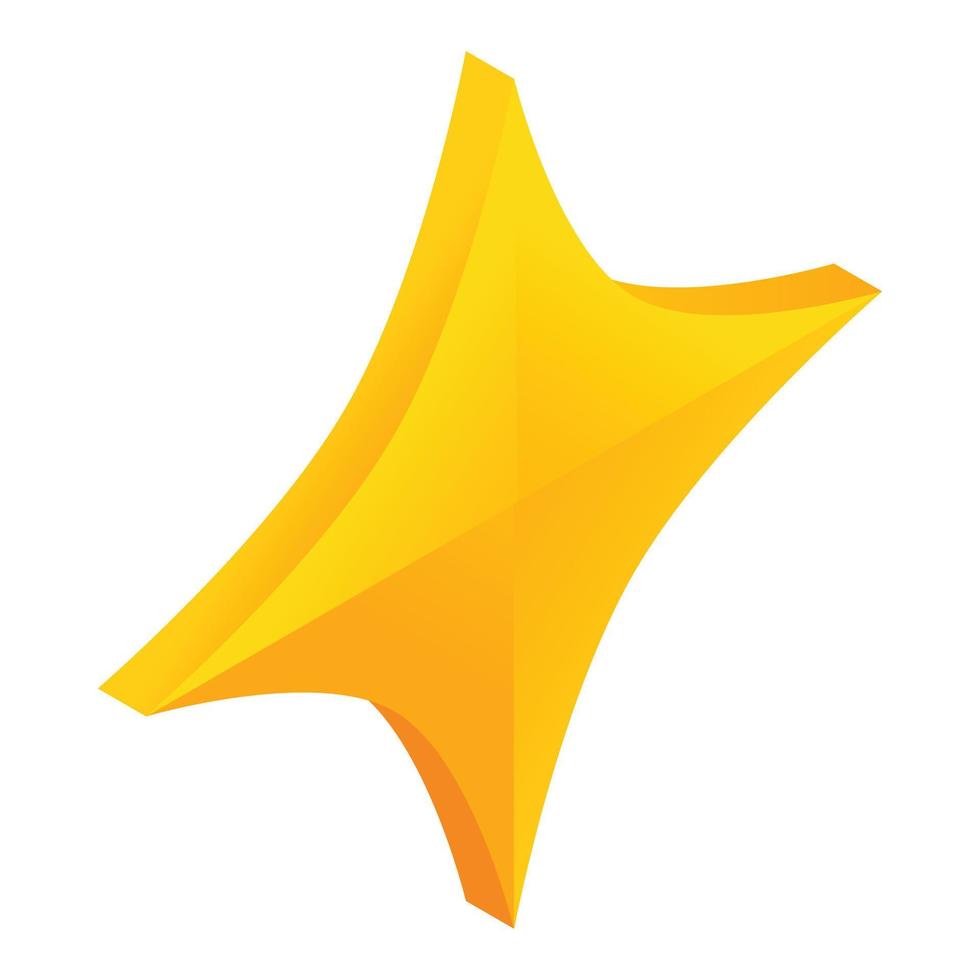 Quadrangular star icon, isometric 3d style vector