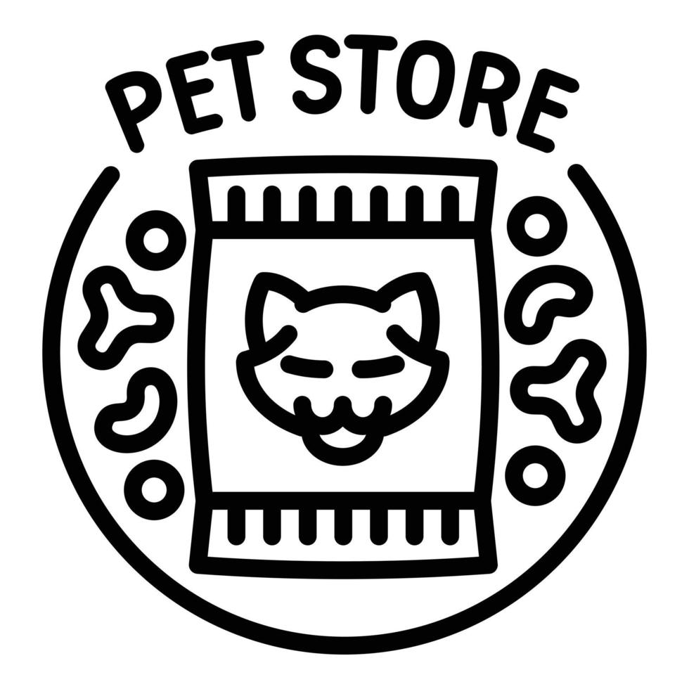 Pet store food logo, outline style vector