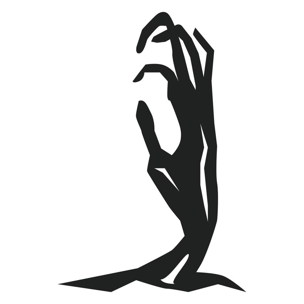 mano zombie del icono de tierra, estilo simple vector