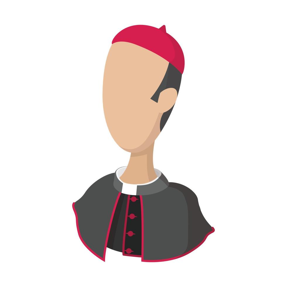 cardenal, sacerdote católico icono de dibujos animados vector