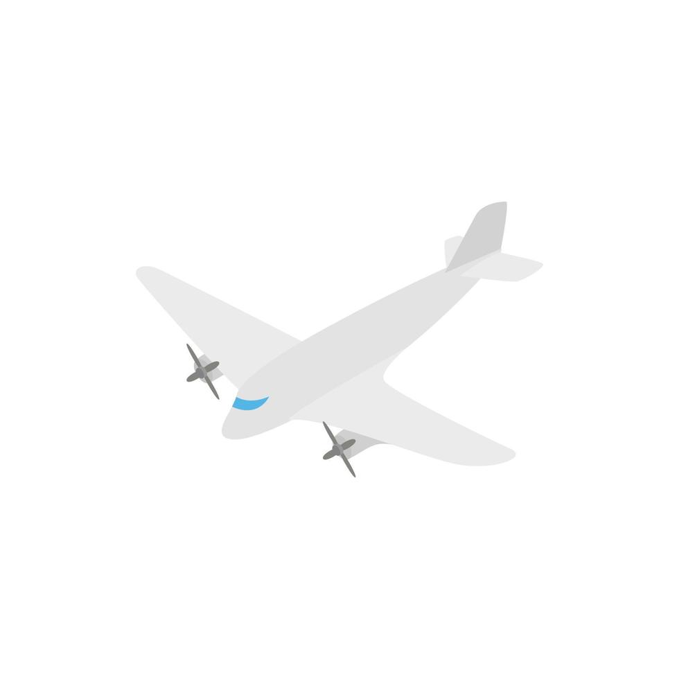 Small airplane icon, isometric 3d style vector