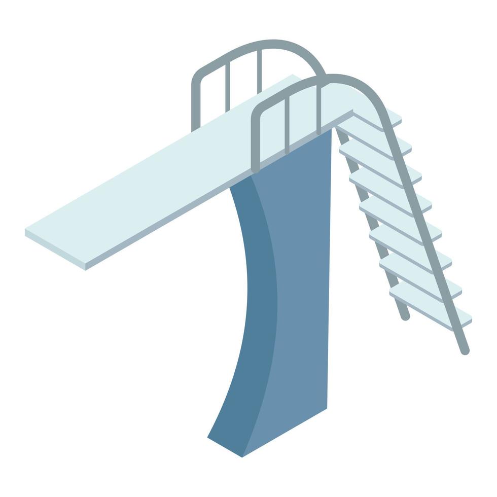 Ludder diving board icon, isometric style vector