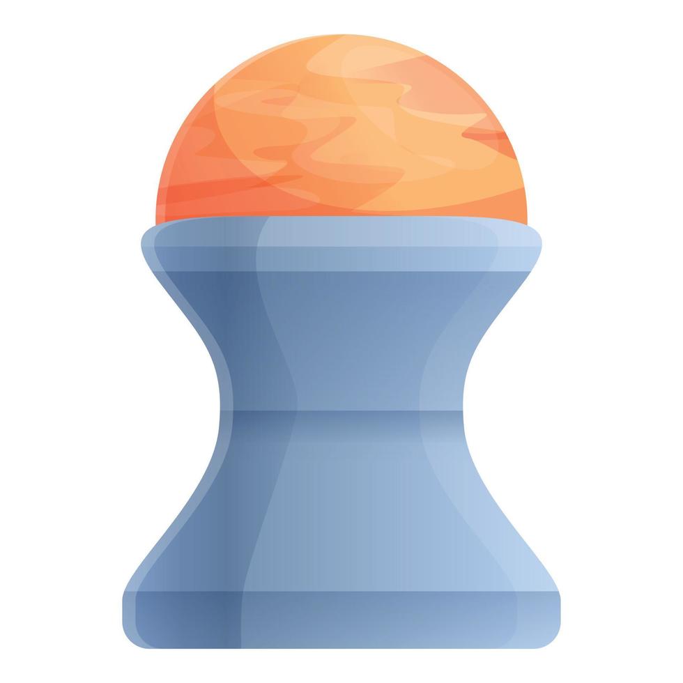 Sun at planetarium stand icon, cartoon style vector