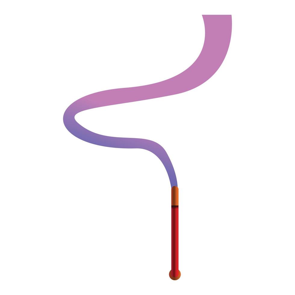 Gymnastic stick ribbon icon, cartoon style vector
